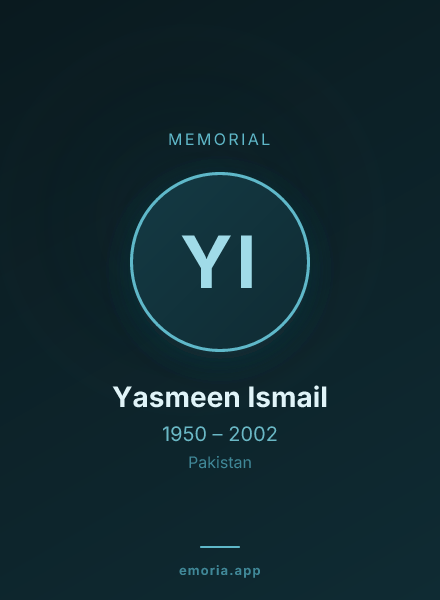 Memorial portrait of Yasmeen Ismail