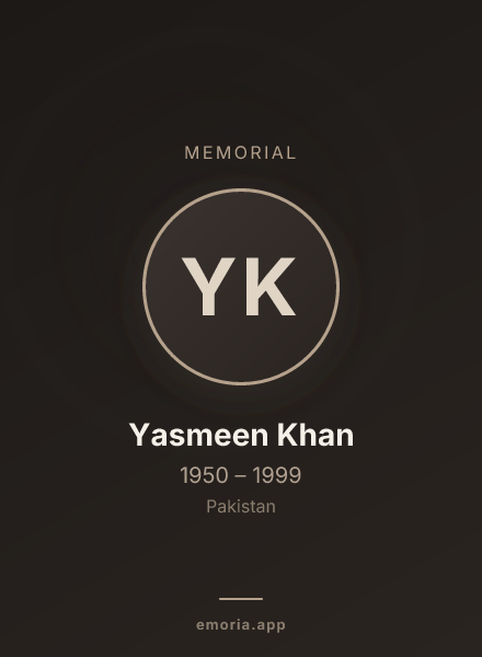 Memorial portrait of Yasmeen Khan