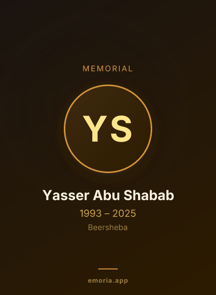 Memorial portrait of Yasser Abu Shabab