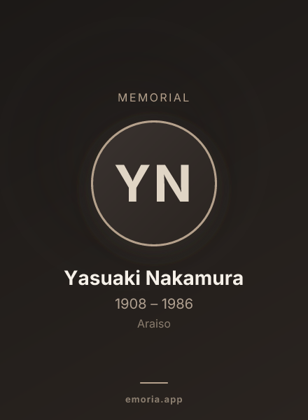 Memorial portrait of Yasuaki Nakamura