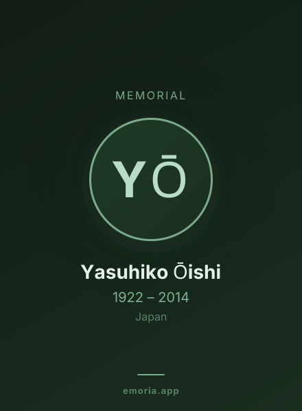 Memorial portrait of Yasuhiko Ōishi