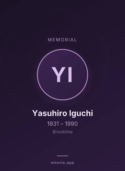 Memorial portrait of Yasuhiro Iguchi
