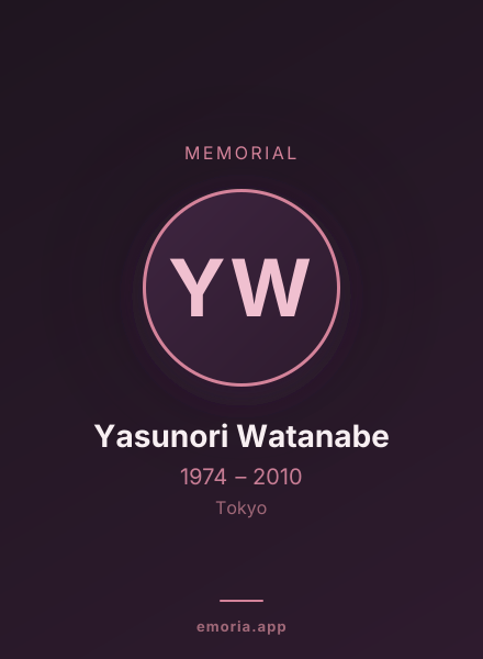 Memorial portrait of Yasunori Watanabe