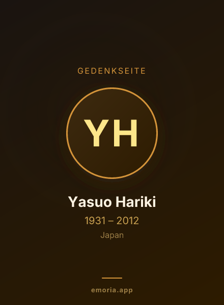 Gedenkportrait von Yasuo Hariki