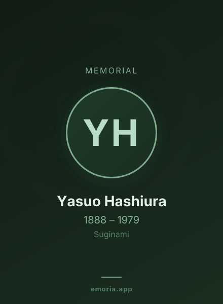 Memorial portrait of Yasuo Hashiura