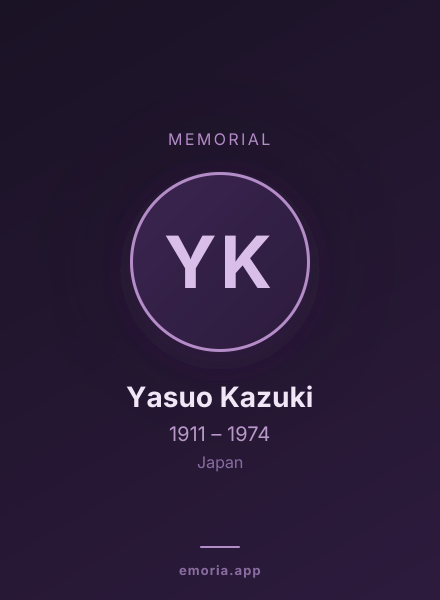 Memorial portrait of Yasuo Kazuki