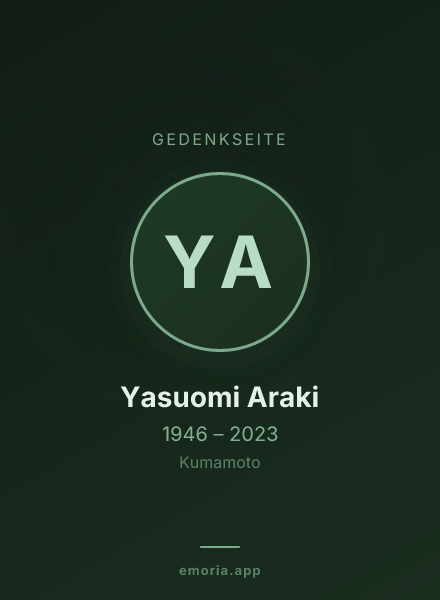 Gedenkportrait von Yasuomi Araki