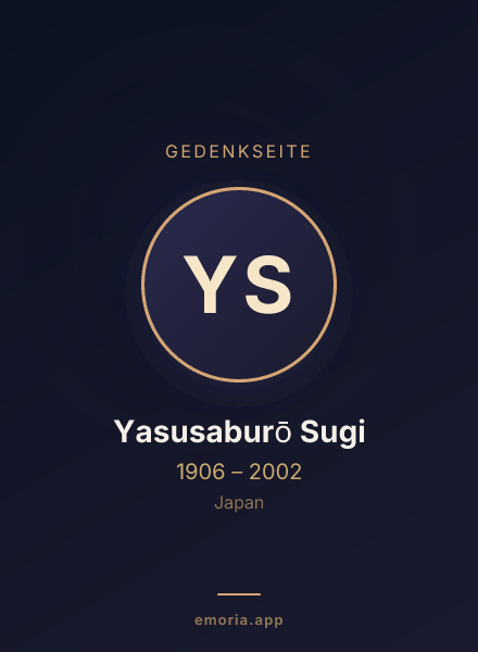 Gedenkportrait von Yasusaburō Sugi