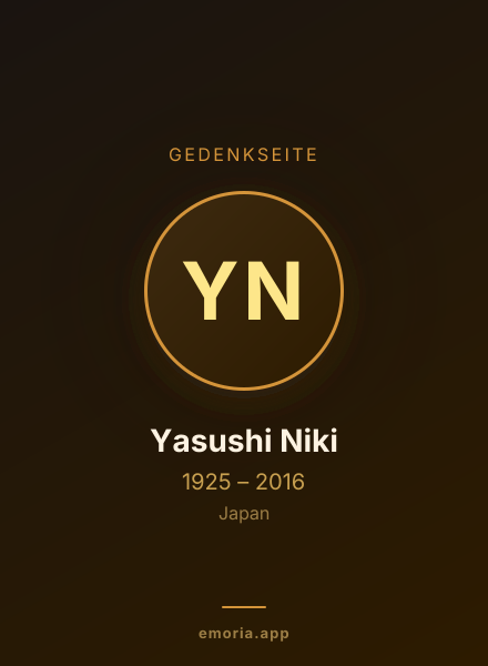 Gedenkportrait von Yasushi Niki