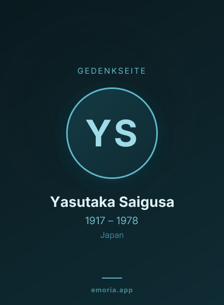 Gedenkportrait von Yasutaka Saigusa