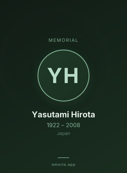 Memorial portrait of Yasutami Hirota