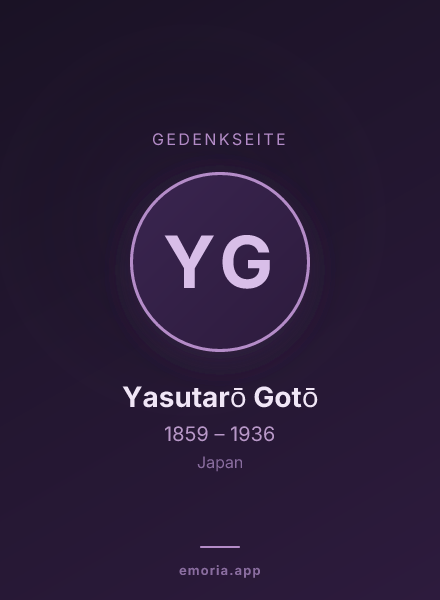 Gedenkportrait von Yasutarō Gotō
