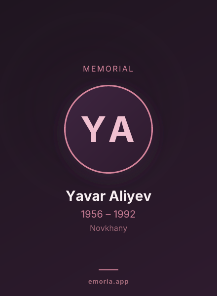 Memorial portrait of Yavar Aliyev