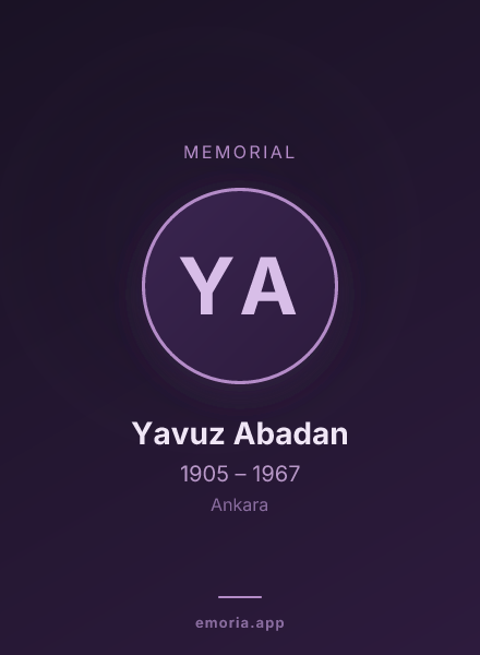 Memorial portrait of Yavuz Abadan