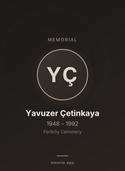 Memorial portrait of Yavuzer Çetinkaya