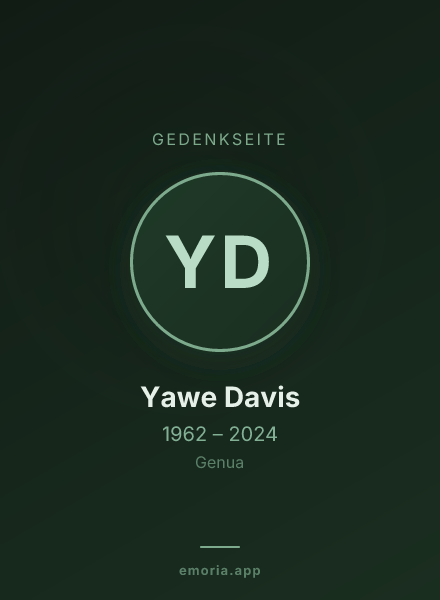 Gedenkportrait von Yawe Davis