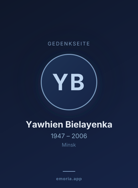 Gedenkportrait von Yawhien Bielayenka