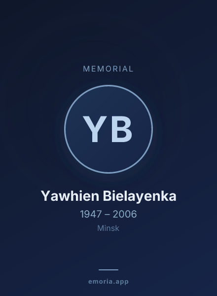 Memorial portrait of Yawhien Bielayenka