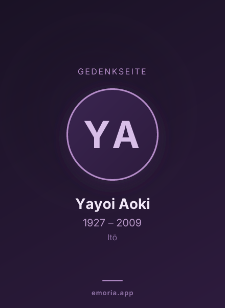 Gedenkportrait von Yayoi Aoki