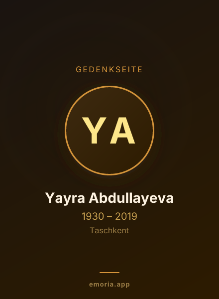 Gedenkportrait von Yayra Abdullayeva