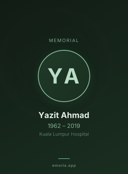 Memorial portrait of Yazit Ahmad