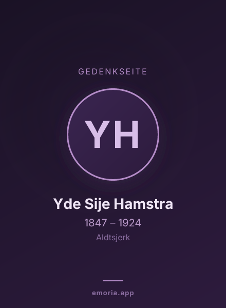 Gedenkportrait von Yde Sije Hamstra