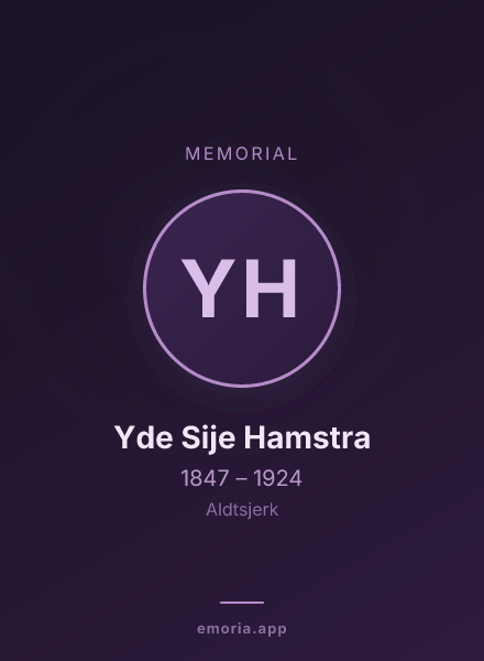 Memorial portrait of Yde Sije Hamstra
