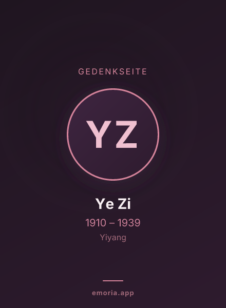 Gedenkportrait von Ye Zi