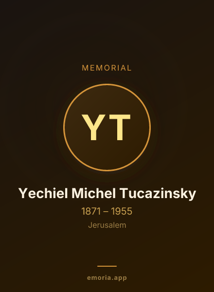 Memorial portrait of Yechiel Michel Tucazinsky