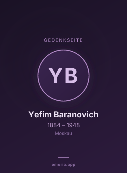 Gedenkportrait von Yefim Baranovich