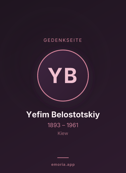 Gedenkportrait von Yefim Belostotskiy