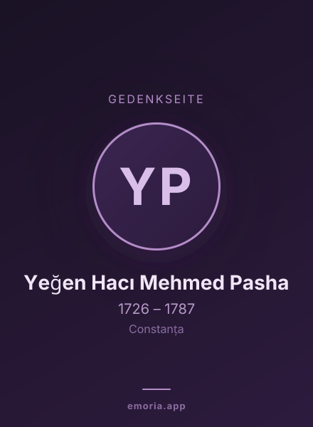 Gedenkportrait von Yeğen Hacı Mehmed Pasha