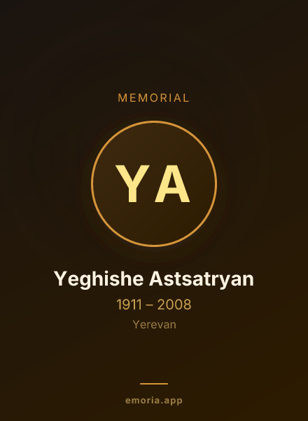 Memorial portrait of Yeghishe Astsatryan