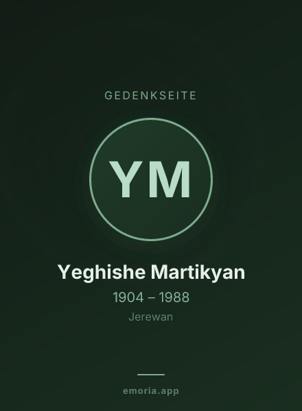 Gedenkportrait von Yeghishe Martikyan