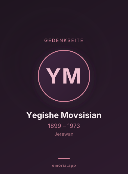 Gedenkportrait von Yegishe Movsisian