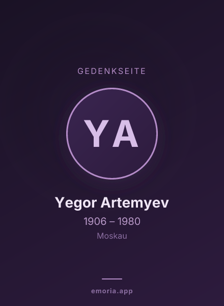 Gedenkportrait von Yegor Artemyev