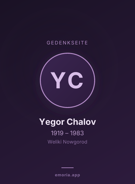 Gedenkportrait von Yegor Chalov