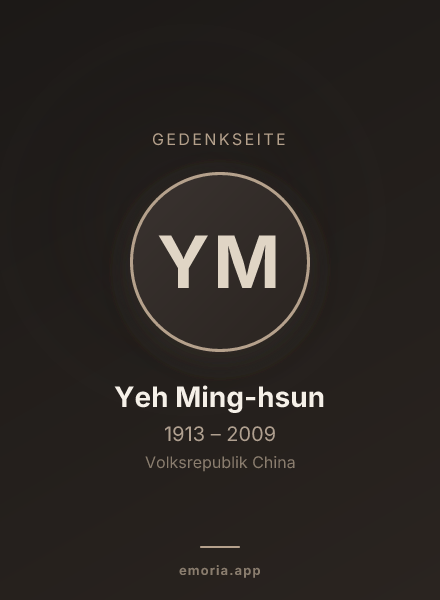 Gedenkportrait von Yeh Ming-hsun