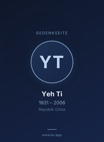 Gedenkportrait von Yeh Ti