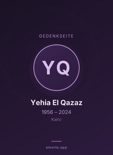 Gedenkportrait von Yehia El Qazaz