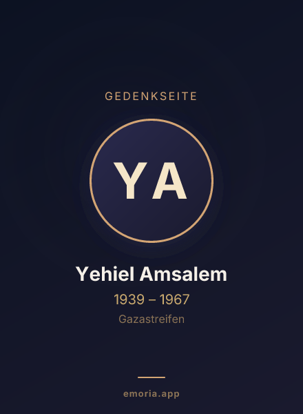 Gedenkportrait von Yehiel Amsalem