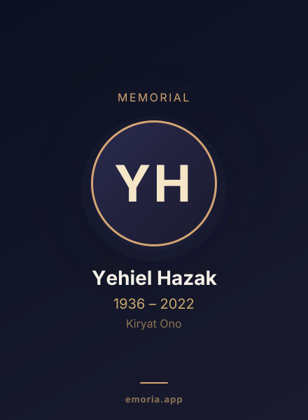 Memorial portrait of Yehiel Hazak