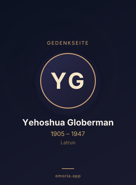 Gedenkportrait von Yehoshua Globerman