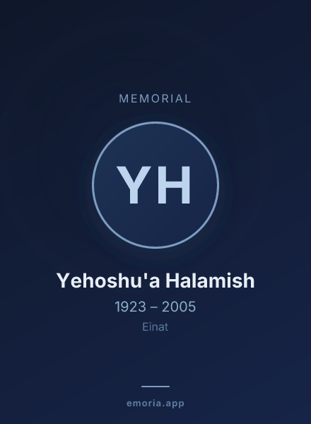 Memorial portrait of Yehoshu'a Halamish