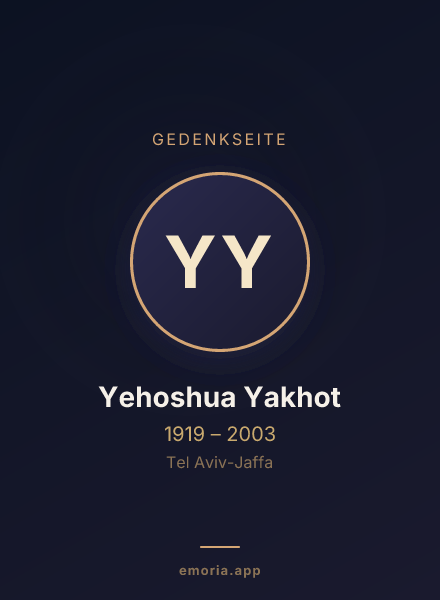 Gedenkportrait von Yehoshua Yakhot