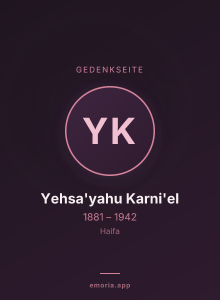 Gedenkportrait von Yehsa'yahu Karni'el