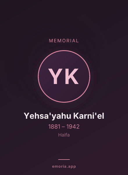Memorial portrait of Yehsa'yahu Karni'el