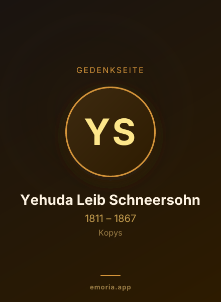 Gedenkportrait von Yehuda Leib Schneersohn