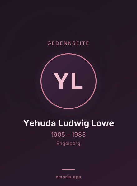 Gedenkportrait von Yehuda Ludwig Lowe