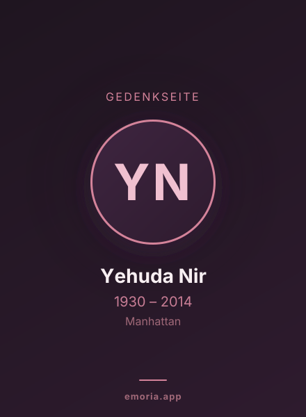 Gedenkportrait von Yehuda Nir